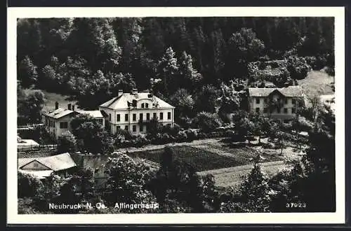 AK Scheibbs /N. Oe., Neubruck, Allingerhaus aus der Vogelschau