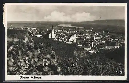 AK Krems /Donau, Ortsansicht vom Berghang aus
