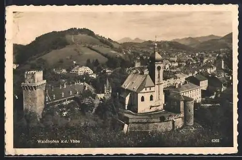 AK Waidhofen a.d. Ybbs, Ortsausblick mit Kirche