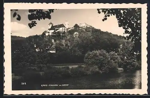 AK Gars-Thunau am Kamp, Teilansicht mit Burg