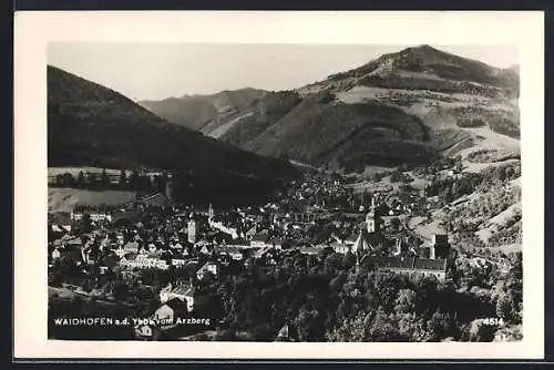 AK Waidhofen a. d. Ybbs, Ortsansicht mit Kirche vom Arzberg aus