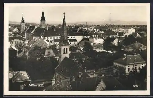 AK St. Pölten /N. D., Ortsansicht aus der Vogelschau