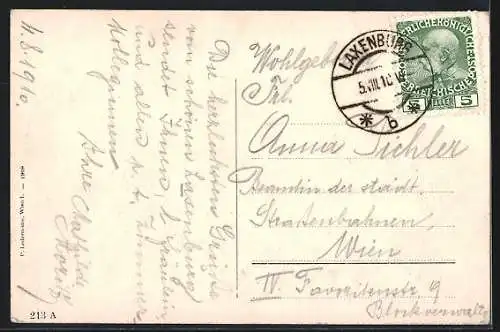 AK Laxenburg, Überfuhr zum K. k. Lustschloss