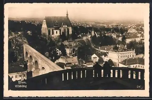 AK Mödling, Teilansicht mit Kirche