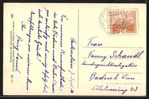 AK Hartenstein, Kaltwasserheilanstalt Burg Hartenstein