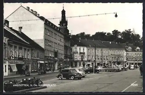 AK Amstetten, Hauptplatz, VW Käfer