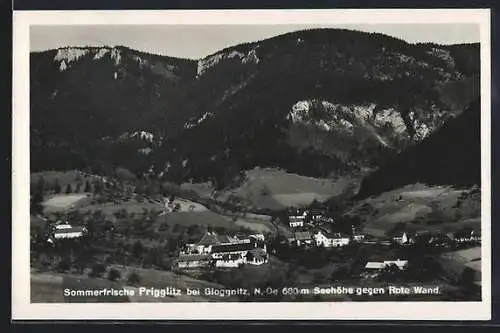 AK Prigglitz bei Gloggnitz, Teilansicht gegen Rote Wand