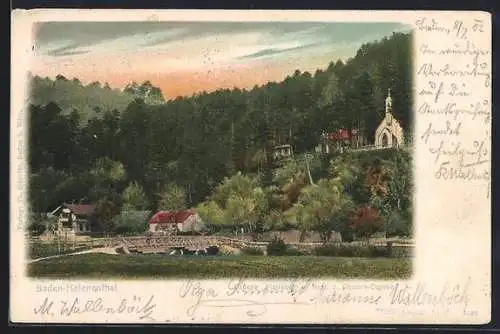 AK Baden-Helenenthal, Capelle Mariahilf und Restaurant zur Cholera-Capelle