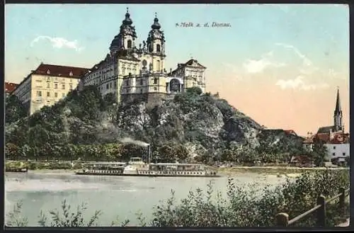 AK Melk /Donau, Blick auf das Stift