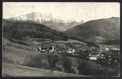 AK Scheibbs /N.-Ö., Teilansicht mit Bergen