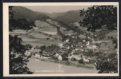 AK Aggsbach a. d. Donau, Teilansicht mit Kirche