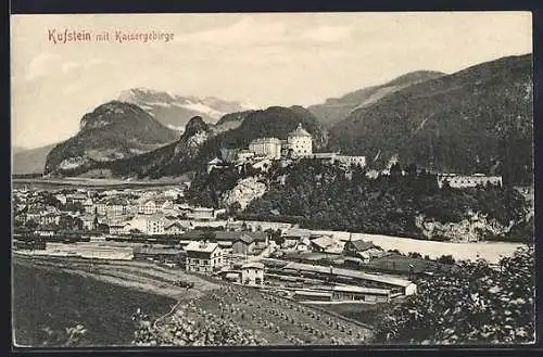 AK Kufstein, Gesamtansicht mit Kaisergebirge