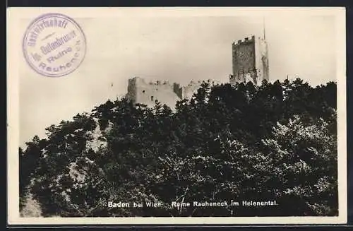 AK Baden bei Wien, Ruine Rauheneck im Helenental