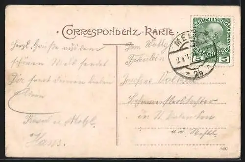 AK Melk a. d. Donau, Teilansicht mit der Abtei