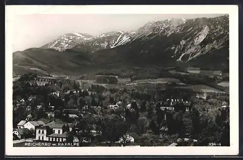AK Reichenau an der Rax, Ortsansicht mit Raxalpe