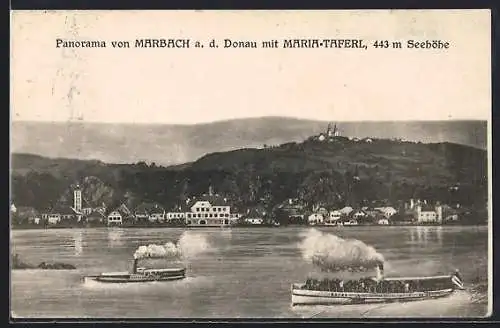 AK Marbach a. d. Donau, Ortsansicht mit Maria-Taferl