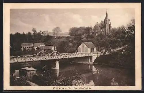 AK Zwickau i. Sa., Partie an der Paradiesbrücke