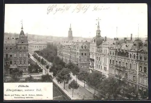 AK Döbeln, Königstrasse, unterer Teil