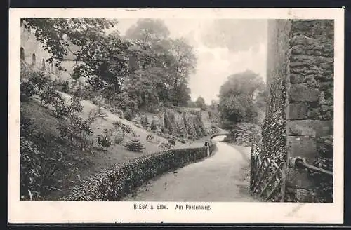 AK Riesa a. Elbe, Am Poetenweg