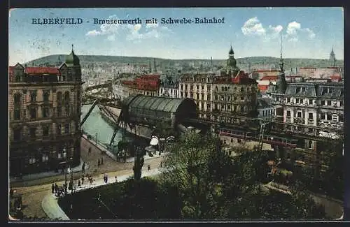 AK Elberfeld, Brausenwerth mit Schwebe-Bahnhof