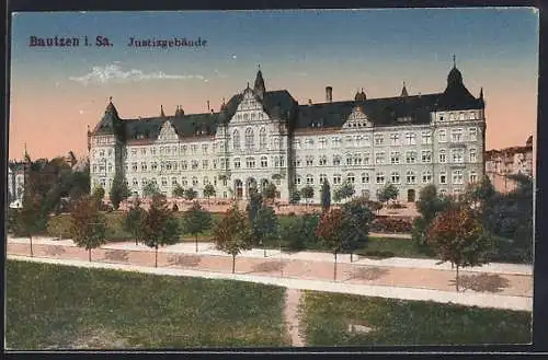 AK Bautzen i. Sa., Partie am Justizgebäude