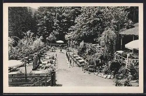 AK Marienberg /Sa., Gasthaus Schindelbachmühle K. Keinert, Gartenansicht