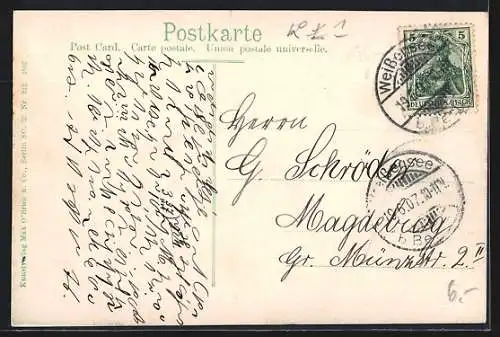 AK Berlin-Friedrichshain, Oberbaumbrücke und Hochbahn aus der Vogelschau