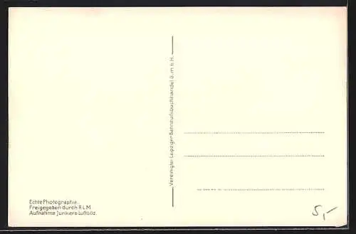 AK Leipzig, Augustusplatz vom Flugzeug aus