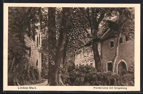 AK Lindow /Mark, Klosterruine mit Umgebung