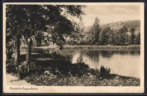 AK Bad Elster, Friedrich-Augustheim vom See aus