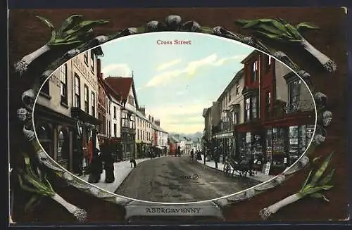 Präge-AK Abergavenny, Cross Street
