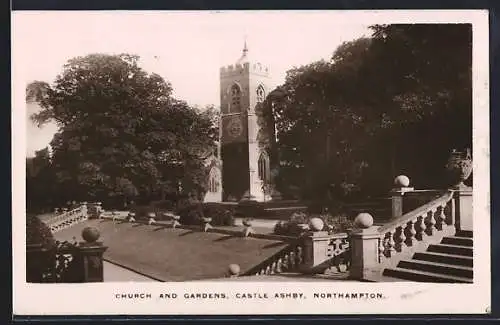AK Ashby /Northampton, Church and Gardens, Castle Ashby