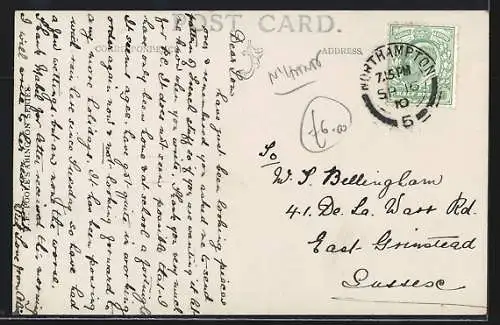 AK Dallington /Northampton, Street View with two Posing Men