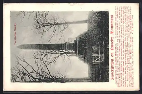 AK Naseby, The Obelisk with Inscription