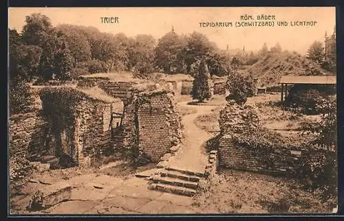 AK Trier, Römische Bäder, Tepidarium Schwitzbad und Lichthof