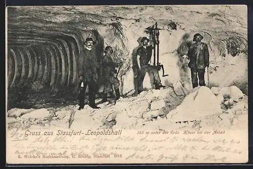 AK Stassfurt-Leopoldshall, Häuer bei der Arbeit