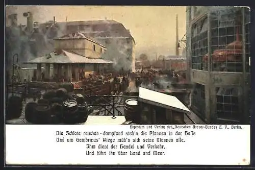 Künstler-AK Zeno Diemer: Dresden, Internationale Hygiene-Ausstellung 1911, Werk der Deutsche Brauer-Union E. V.