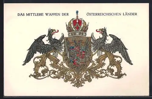 AK Das Mittlere Wappen der Österreichischen Länder, Rotes Kreuz