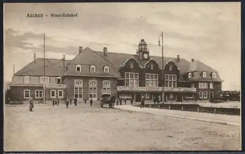 AK Aachen, Ansicht vom West-Bahnhof