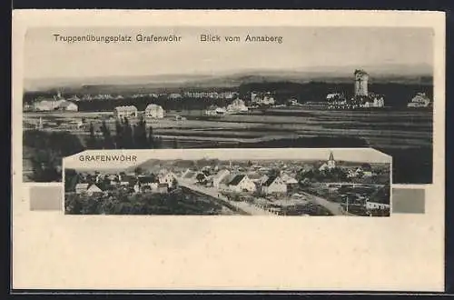 AK Grafenwöhr, Blick vom Annaberg auf den Truppenübungsplatz