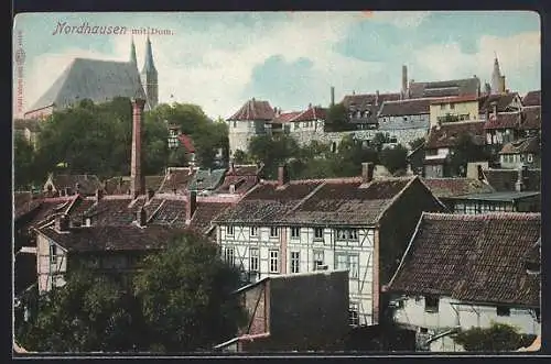 AK Nordhausen, Teilansicht mit Dom