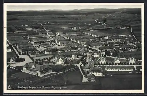 AK Stetten am kalten Markt, Lager Heuberg vom Flugzeug aus gesehen