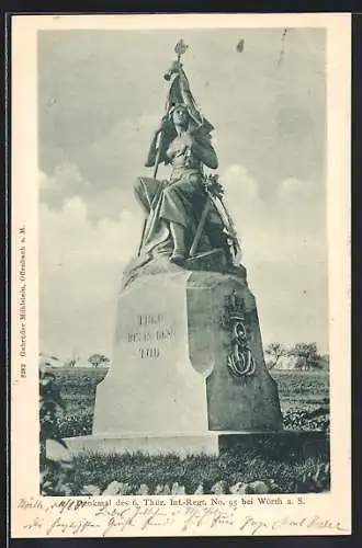 AK Wörth a. S., Denkmal des 6. Thür. Inf. Regt. No. 95