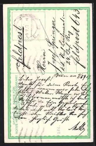 AK Wappenschild und Krone des Mittleren Wappens von Österreich, Rotes Kreuz