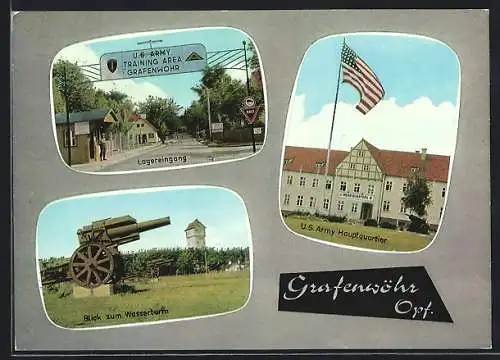 AK Grafenwöhr / Opf., Training Aera, Lagereingang, US Army Hauptquartier