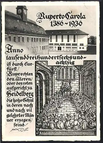 AK Heidelberg, 550 jahre Universität, Ruperto Carola 1380-1930