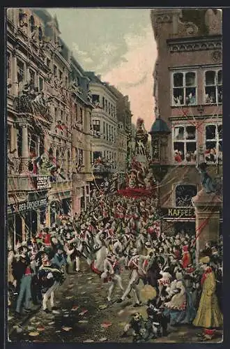 AK Köln, Rosenmontagsumzug, Wagen des Prinzen Karneval