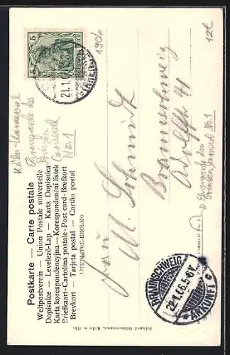 AK Mann in Uniform auf dem Kölner Carneval