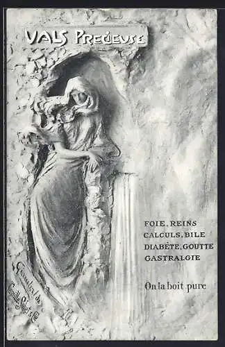 AK Vals Recieuse, Frau im Kleid, Jugendstil