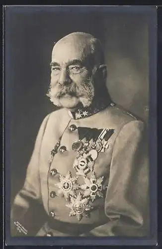 AK Kaiser Franz Josef I. von Österreich, Brustportrait mit Orden